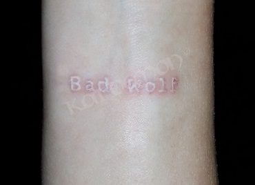 White ink tattoo Bad wolf - Dr who